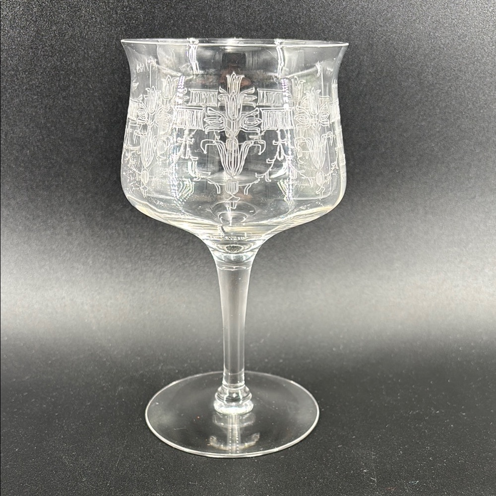 Antique Vintage Heisey Monticello blown glass water goblet
